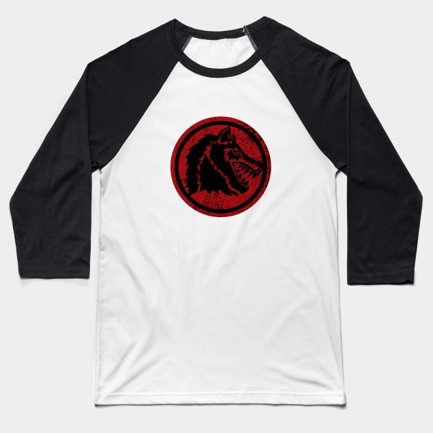 WolfBlood Logo (distressed) Baseball T-Shirt by WolfBlood7